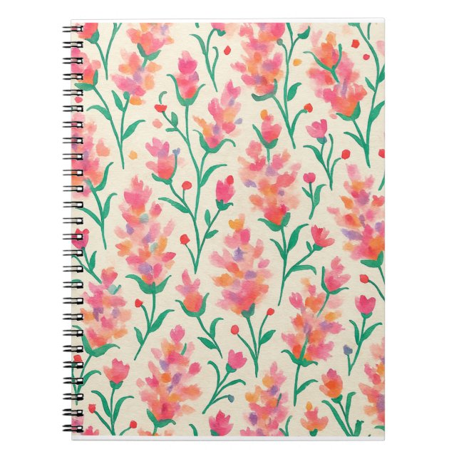 Journal d'aquarelle rose et verte (Devant)