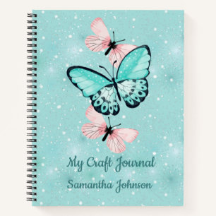 Journal d'artisanat avec papillons Texte personnal