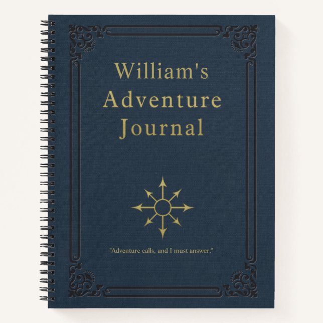 Journal d'aventure Vintage personnalisé (Devant)