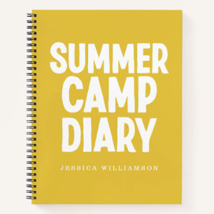 Journal de camp d'été personnalisé en jaune