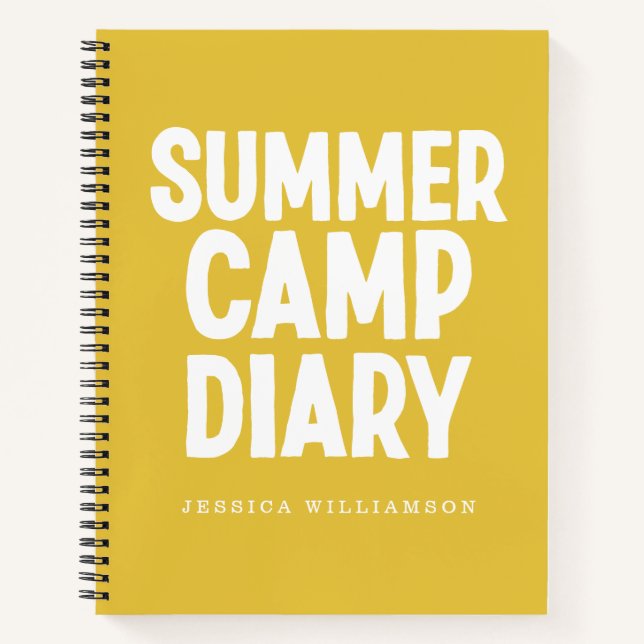 Journal de camp d'été personnalisé en jaune (Devant)