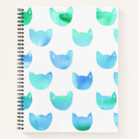 Journal de chat à l'aquarelle bleu vert pour artis