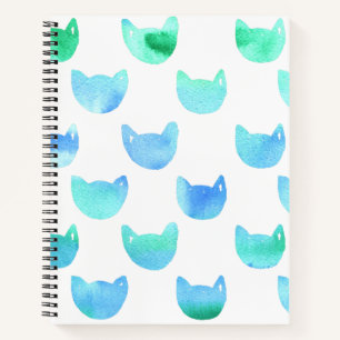 Journal de chat à l'aquarelle bleu vert pour artis