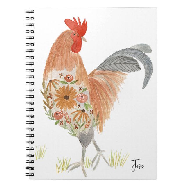 Journal de coq peint à la main (Devant)