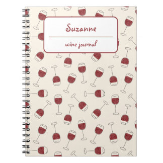 Journal de dégustation en verre de vin rouge Carne