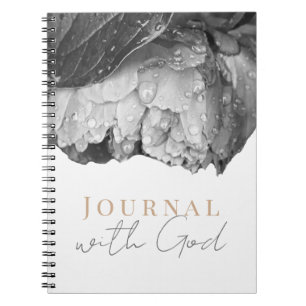 Journal de fleurs de pivoine noir et blanc avec Di