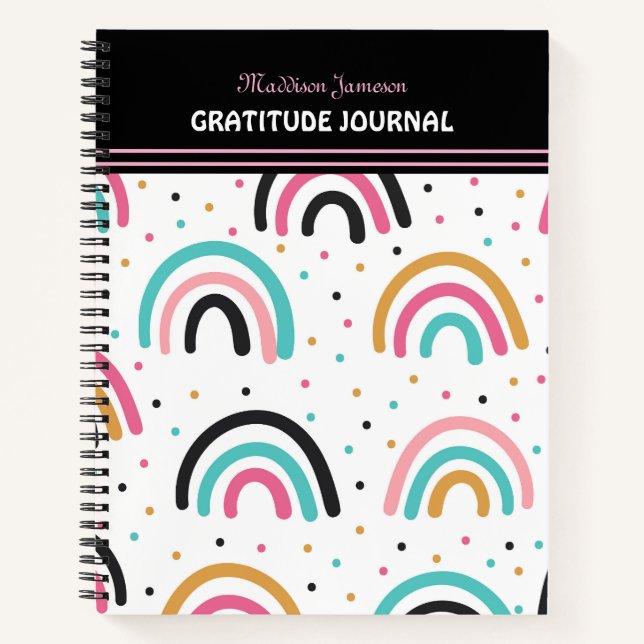 Journal de Gratitude arc-en-ciel Cute Boho (Devant)