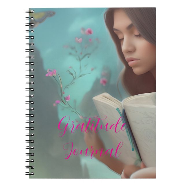 Journal de Gratitude de la fille de méditation ros (Devant)