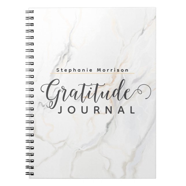 Journal de Gratitude du Motif de marbre - Gris et  (Devant)