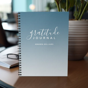Journal de Gratitude du Motif Ombre - bleu et blan