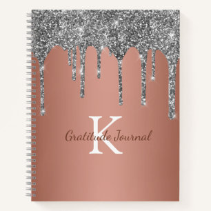 Journal de gratitude en or rose avec paillettes ar