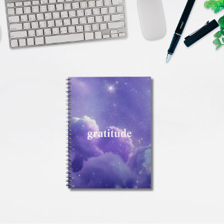 Journal de Gratitude esthétique violette nuageuse