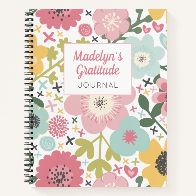 Journal de Gratitude Florale Rose (Devant)