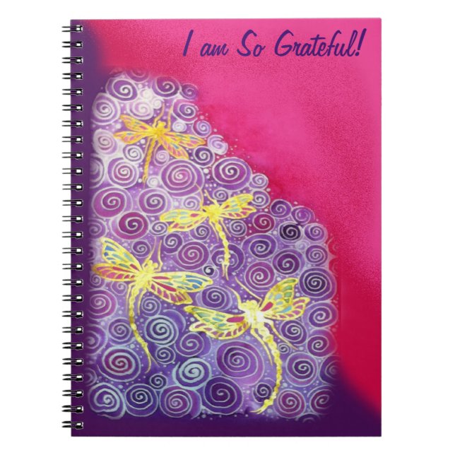 Journal de gratitude : Image en soie de libellule (Devant)