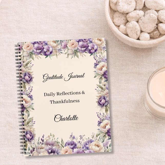Journal de gratitude lavande fleurs de champagne (Créateur téléchargé)