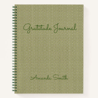 Journal de Gratitude personnalisé, Carnet vert