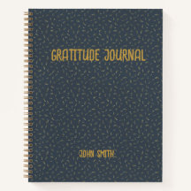 Journal De Gratitude Personnalisé, Gris Avec Or