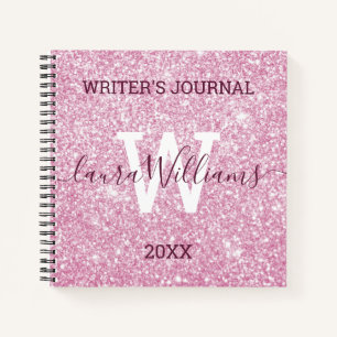 Journal de l’écrivain de Parties scintillant rose