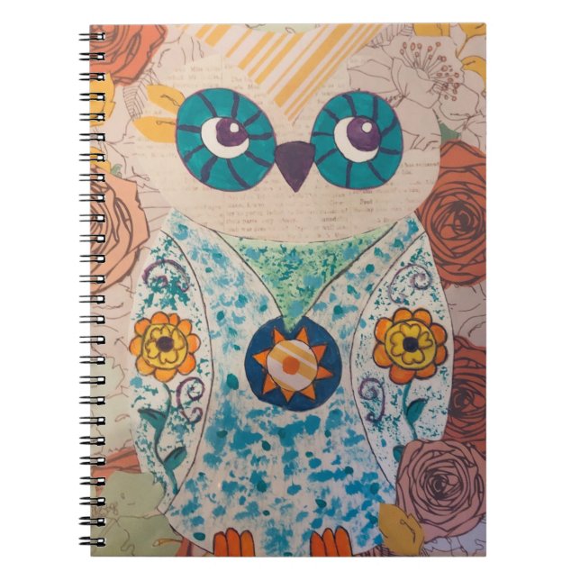 Journal de la Chouette de médias mixtes pour le Lo (Devant)