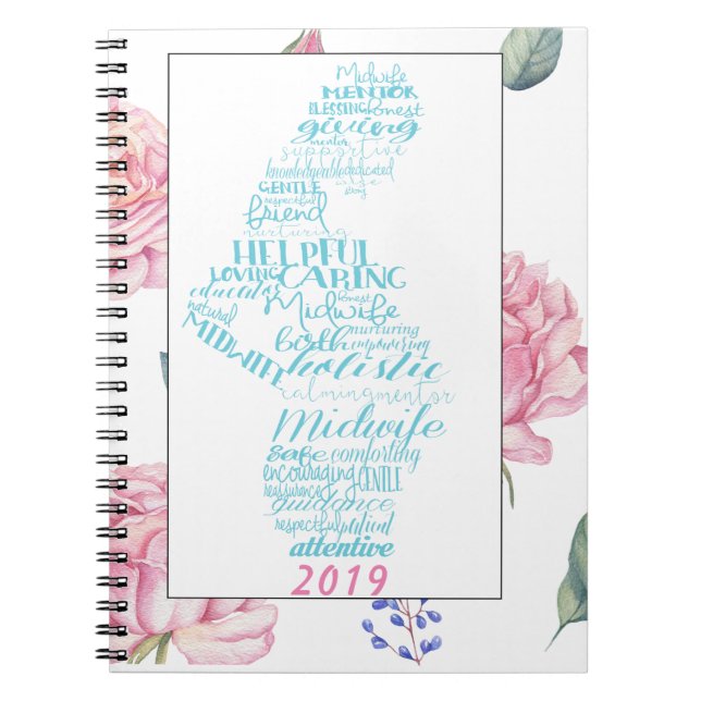 Journal de la sage-femme| Bordure Rose d'aquarelle (Devant)