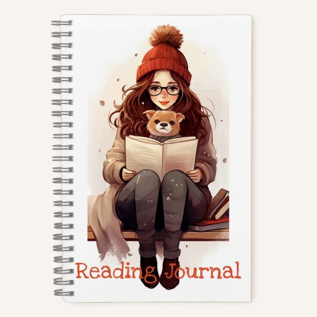 Journal de lecture Cute fille livre et chien Autom (Recto)