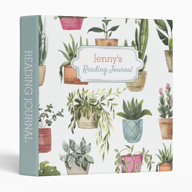 Journal de lecture Plante 3 Classeur d'anneau (Devant/Côté)