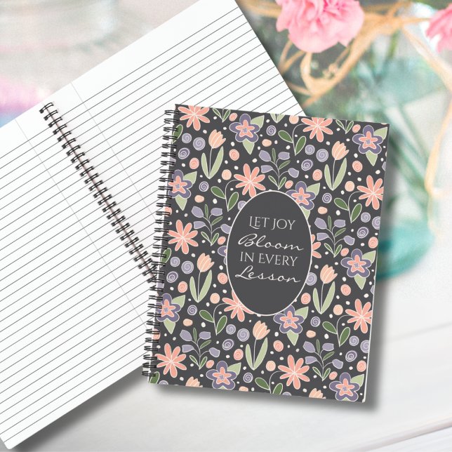 Journal de l'enseignant inspirant – Conception Fle (Inspirational Teacher Journal – “Let Joy Bloom in Every Lesson” Floral Design)