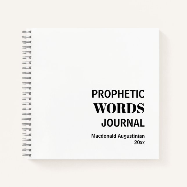 Journal de mots prophétiques simples (Devant)