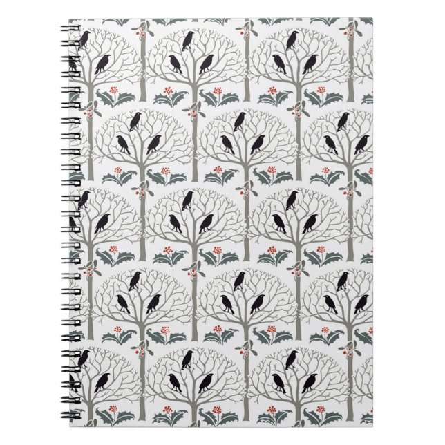 Journal de Noël de motif de freux et de houx de (Devant)