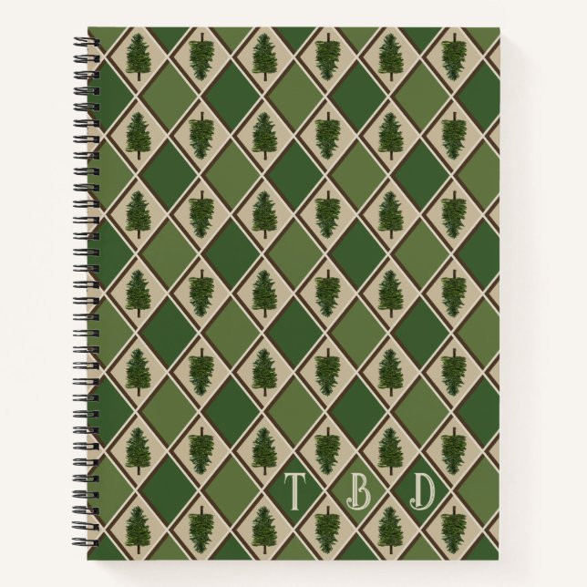 Journal de notes Arbre de pin et Arlequin (Devant)
