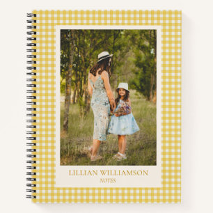 Journal de notes personnalisé avec photo à carreau