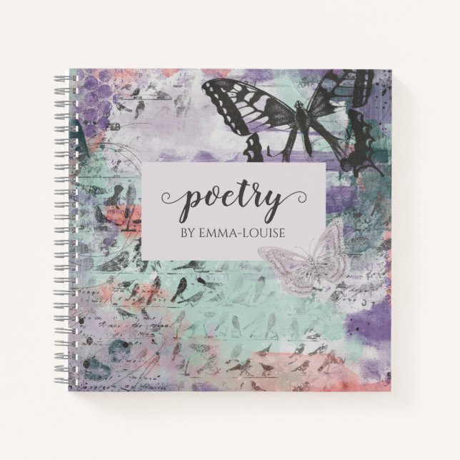 Journal de poésie papillon (Devant)