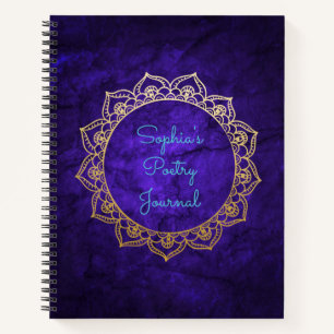 Journal de poésie personnalisée Gold Mandala