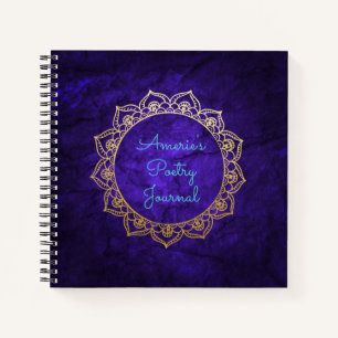 Journal de poésie personnalisée Gold Mandala