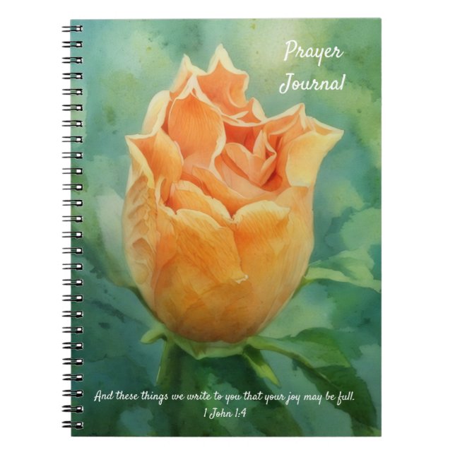 Journal de prière avec versets bibliques Fleur d'O (Devant)