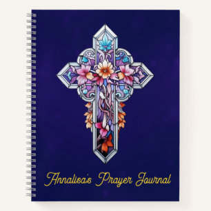 Journal de prière croix en verre tendu