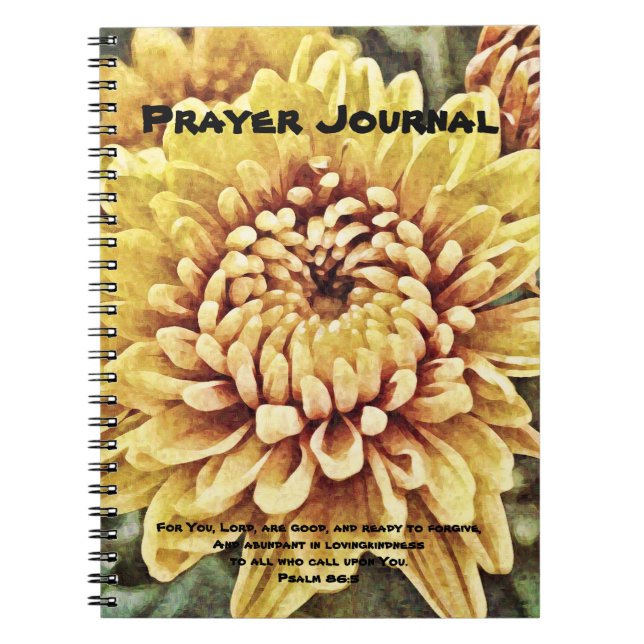 Journal de prière de fleurs jaunes Psaume 86:5 (Devant)