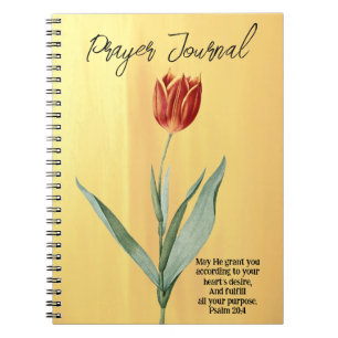 Journal de prière de style vintage rouge Tulip