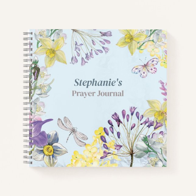 Journal de prière Floral Printemps bleu (Devant)