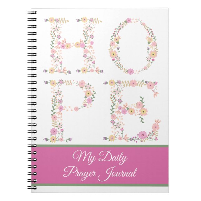 Journal de prière florale HOPE personnalisé (Devant)