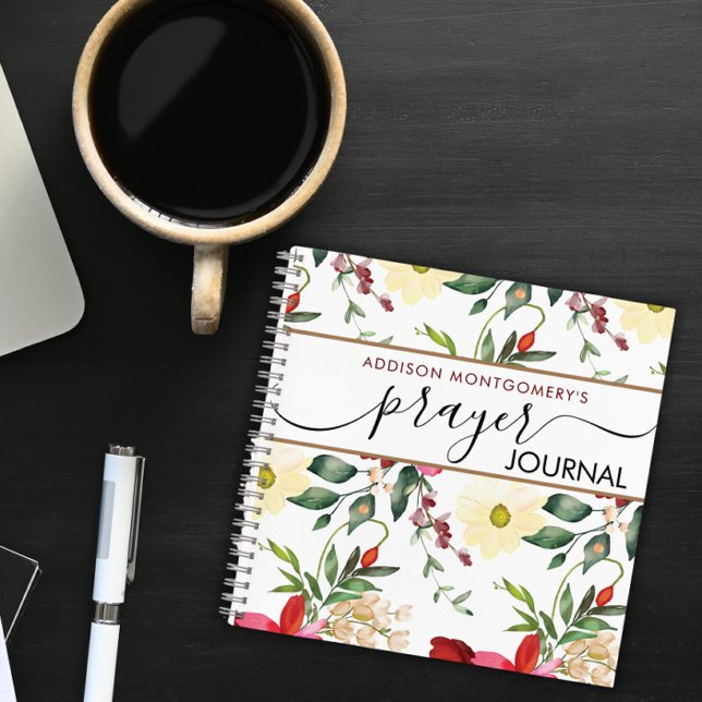 Journal de prière motif de fleurs carnet spirale (Créateur téléchargé)