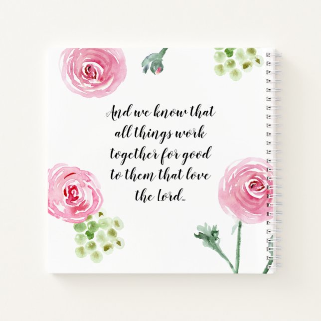 Journal de prière Personnalisé Romains 8:28 (Dos)