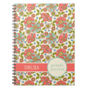 Journal de prière personnalisée en rose rétro