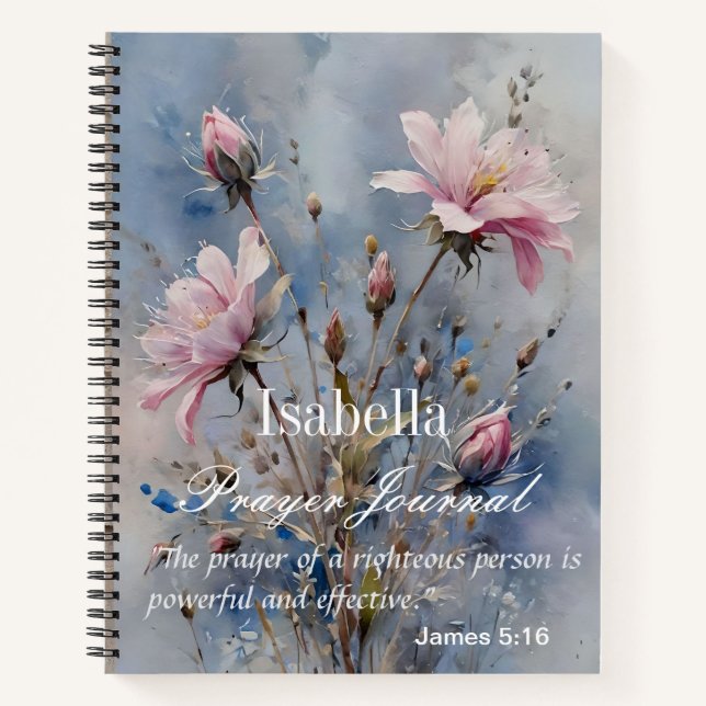 Journal de prière personnalisée Fleurs Pastel (Devant)