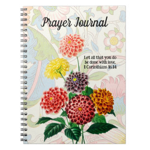 Journal de prières Bouquet de fleurs de style vint