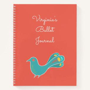 Journal de puces d'oiseaux bleus personnalisable