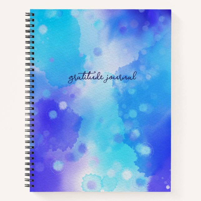 Journal de ratitude de l'aquarelle bleue (Devant)