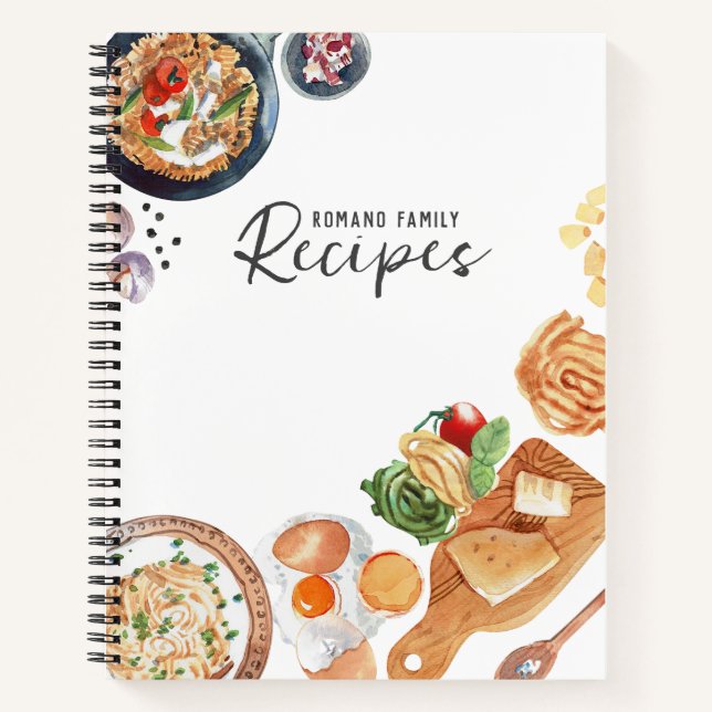 Journal de recette de pasta Lover personnalisable (Devant)