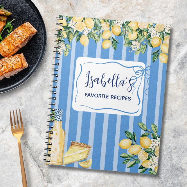 Journal de recettes Fruit au citron jaune et Bleu (In situ)