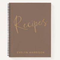 Journal de recettes personnalisé en marron mocha o
